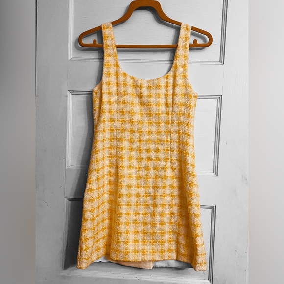 NBD Women’s Size Medium Bergette Mini Dress In Yellow & White • Double Breasted - Picture 6 of 16